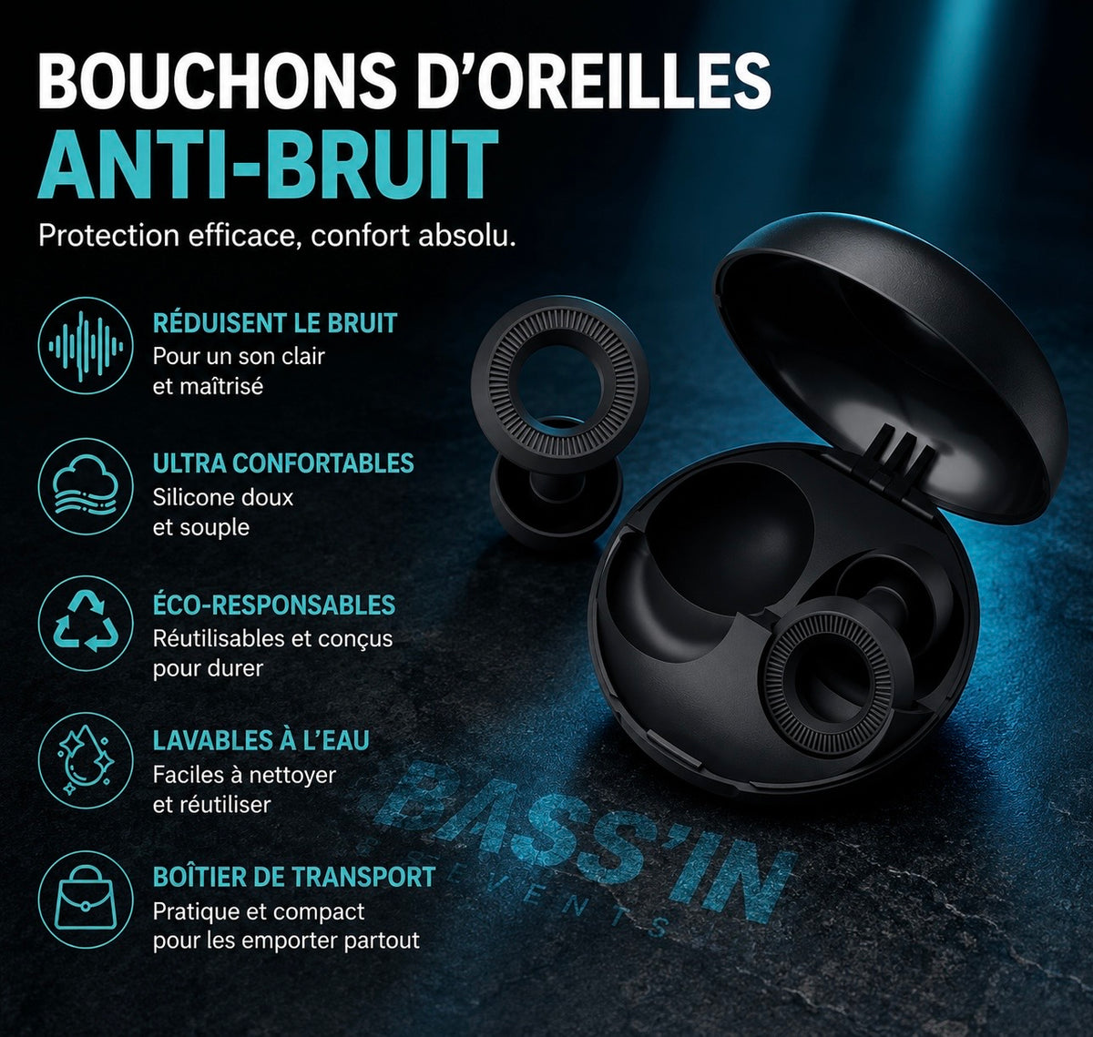 Bouchons d’oreilles réutilisables - Violet