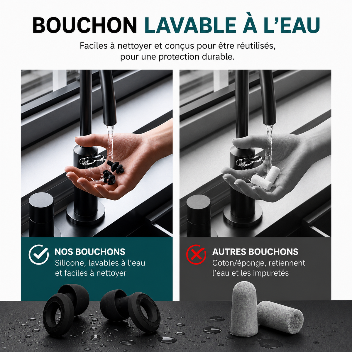 Bouchons d’oreilles réutilisables - Violet